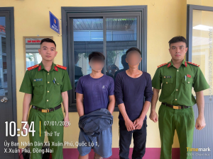 CÔNG AN XÃ XUÂN PHÚ XỬ LÝ 02 ĐỐI TƯỢNG TRỘM CẮP TÀI SẢN SAU 01 GIỜ TIẾP NHẬN TIN BÁO
