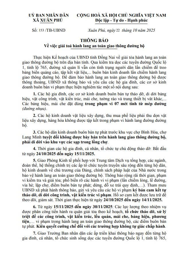 thp6ng báo giải toản hành lang 1