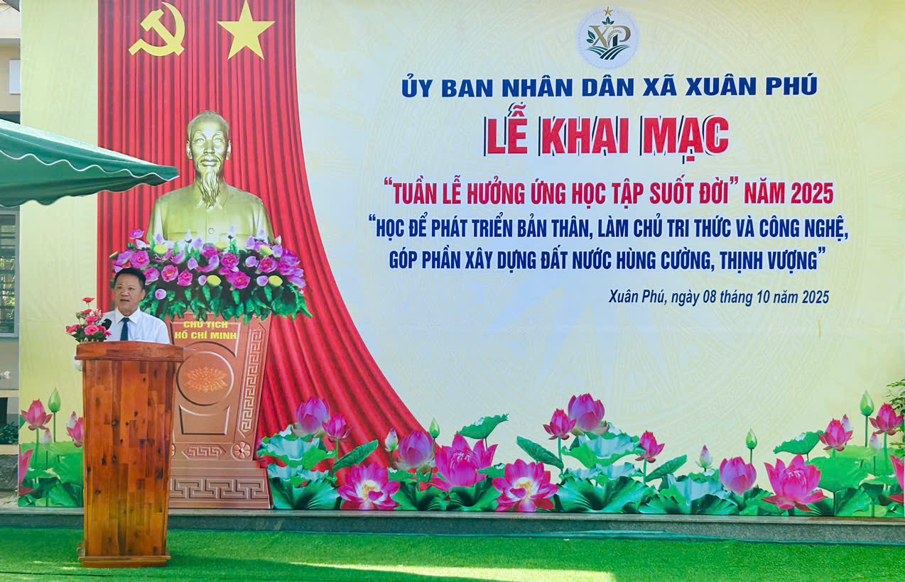 XÃ XUÂN PHÚ TỔ CHỨC LỄ KHAI MẠC TUẦN LỄ HƯỞNG ỨNG HỌC TẬP SUỐT ĐỜI NĂM 2025