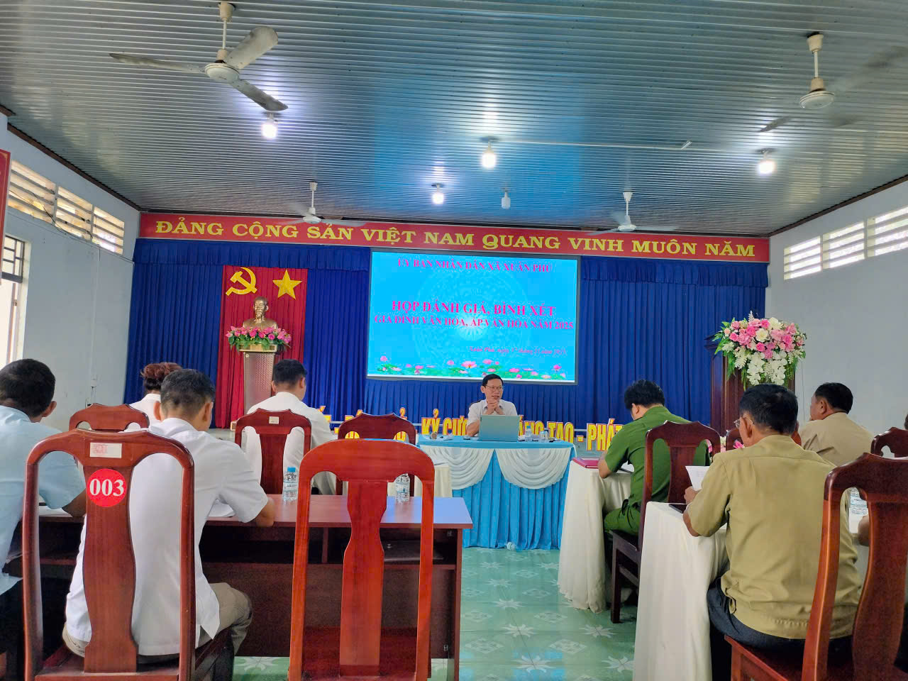 XÃ XUÂN PHÚ HỌP ĐÁNH GIÁ, BÌNH XÉT GIA ĐÌNH VĂN HOÁ, ẤP VĂN  HOÁ NĂM 2025