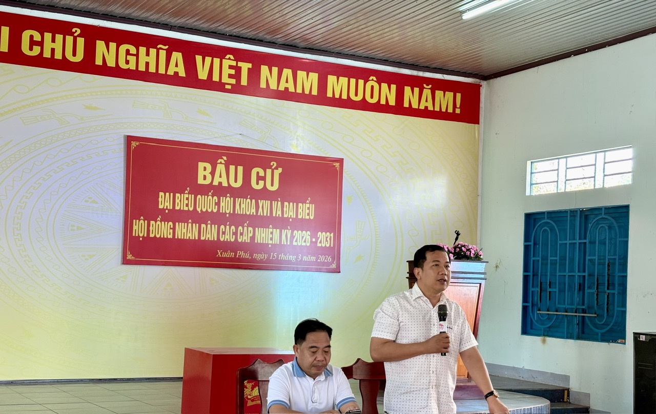 Diễn tập bầu cử tại ấp Bình Tân: Xuân Phú sẵn sàng cho Ngày hội non sông