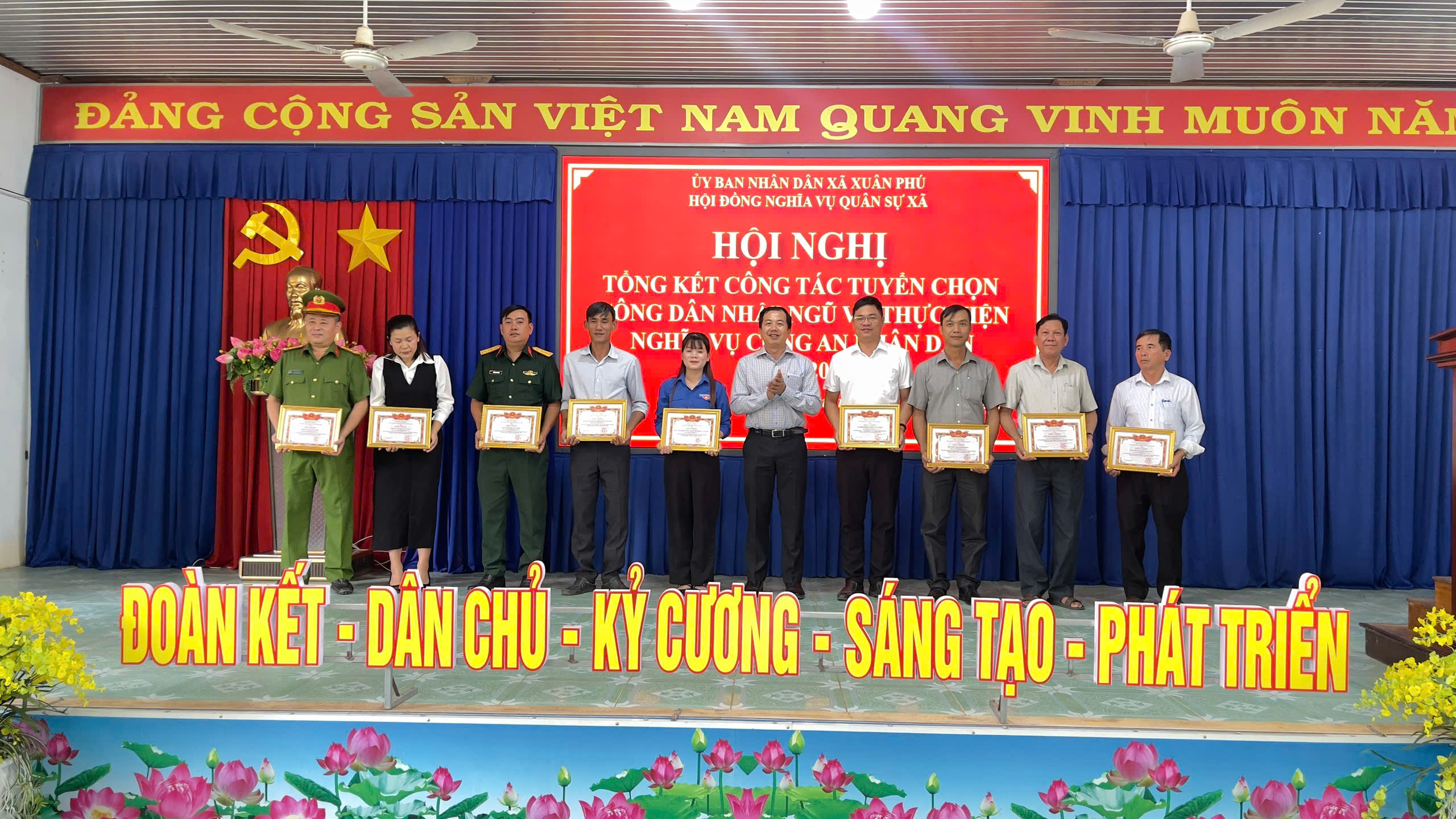 Hội đồng Nghĩa vụ quân sự xã Xuân Phú tổ chức Hội nghị tổng kết công tác tuyển chọn công dân nhập ngũ và thực hiện nghĩa vụ Công an nhân dân năm 2026